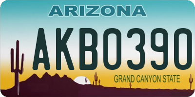 AZ license plate AKB0390