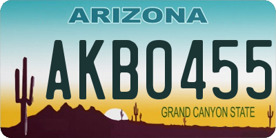 AZ license plate AKB0455