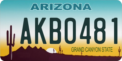 AZ license plate AKB0481