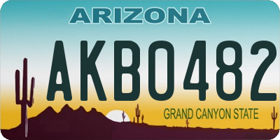 AZ license plate AKB0482