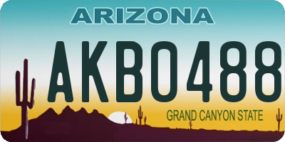 AZ license plate AKB0488