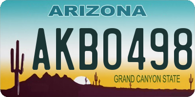 AZ license plate AKB0498