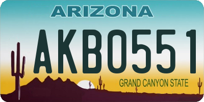 AZ license plate AKB0551