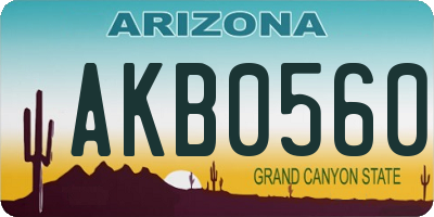 AZ license plate AKB0560