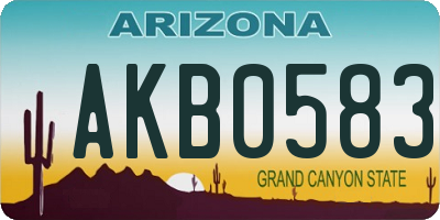 AZ license plate AKB0583