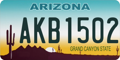 AZ license plate AKB1502