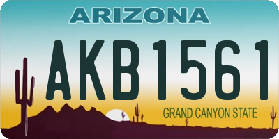 AZ license plate AKB1561