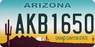 AZ license plate AKB1650