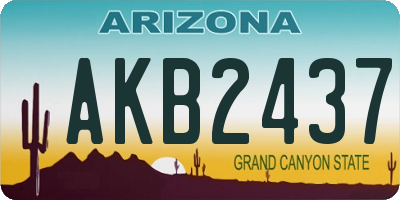 AZ license plate AKB2437