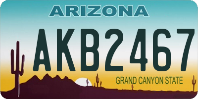 AZ license plate AKB2467
