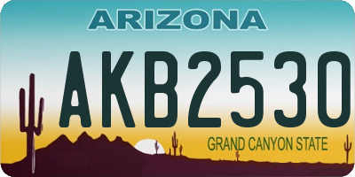 AZ license plate AKB2530