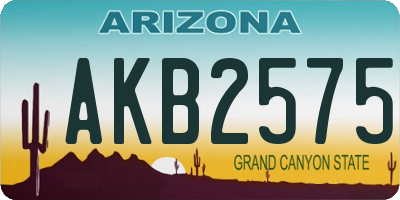 AZ license plate AKB2575