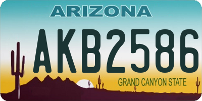 AZ license plate AKB2586