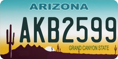 AZ license plate AKB2599