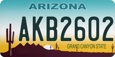 AZ license plate AKB2602