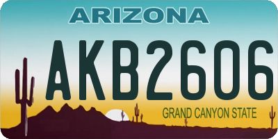 AZ license plate AKB2606