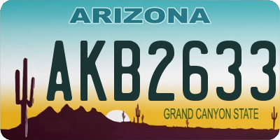 AZ license plate AKB2633