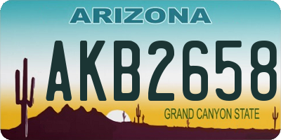 AZ license plate AKB2658