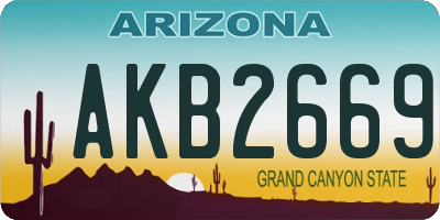 AZ license plate AKB2669