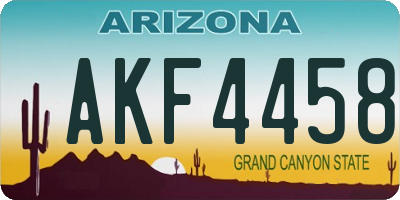 AZ license plate AKF4458