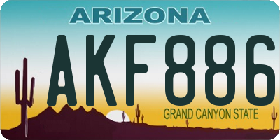 AZ license plate AKF886