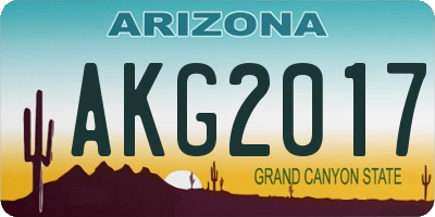 AZ license plate AKG2017