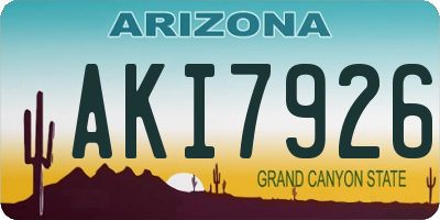 AZ license plate AKI7926