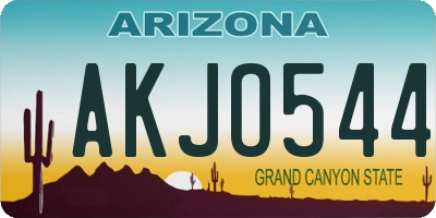 AZ license plate AKJO544