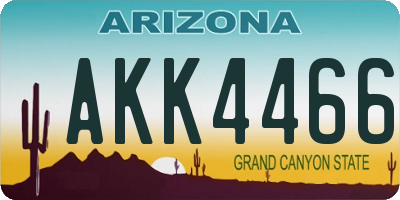 AZ license plate AKK4466