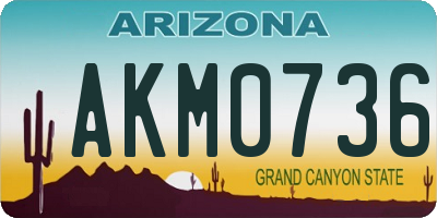 AZ license plate AKM0736