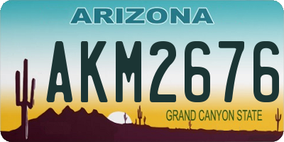 AZ license plate AKM2676