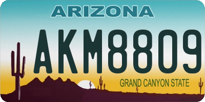 AZ license plate AKM8809