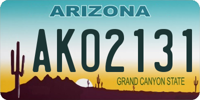 AZ license plate AKO2131