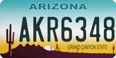 AZ license plate AKR6348
