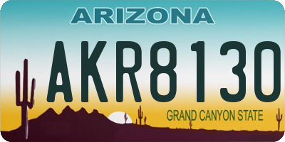 AZ license plate AKR8130