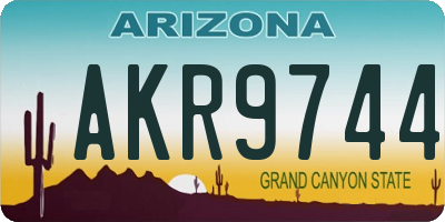 AZ license plate AKR9744