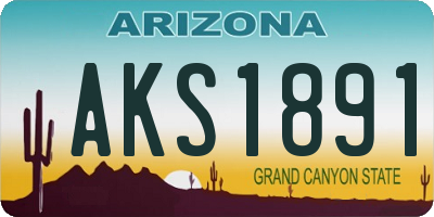AZ license plate AKS1891