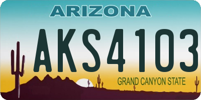 AZ license plate AKS4103