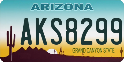 AZ license plate AKS8299