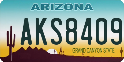 AZ license plate AKS8409