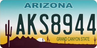 AZ license plate AKS8944