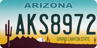AZ license plate AKS8972