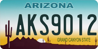 AZ license plate AKS9012