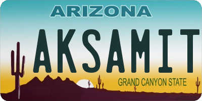 AZ license plate AKSAMIT