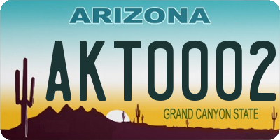 AZ license plate AKT0002