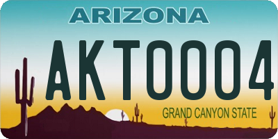 AZ license plate AKT0004