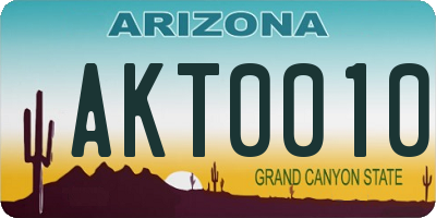 AZ license plate AKT0010