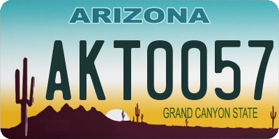 AZ license plate AKT0057