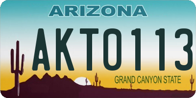 AZ license plate AKT0113