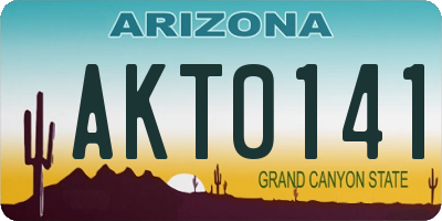 AZ license plate AKT0141